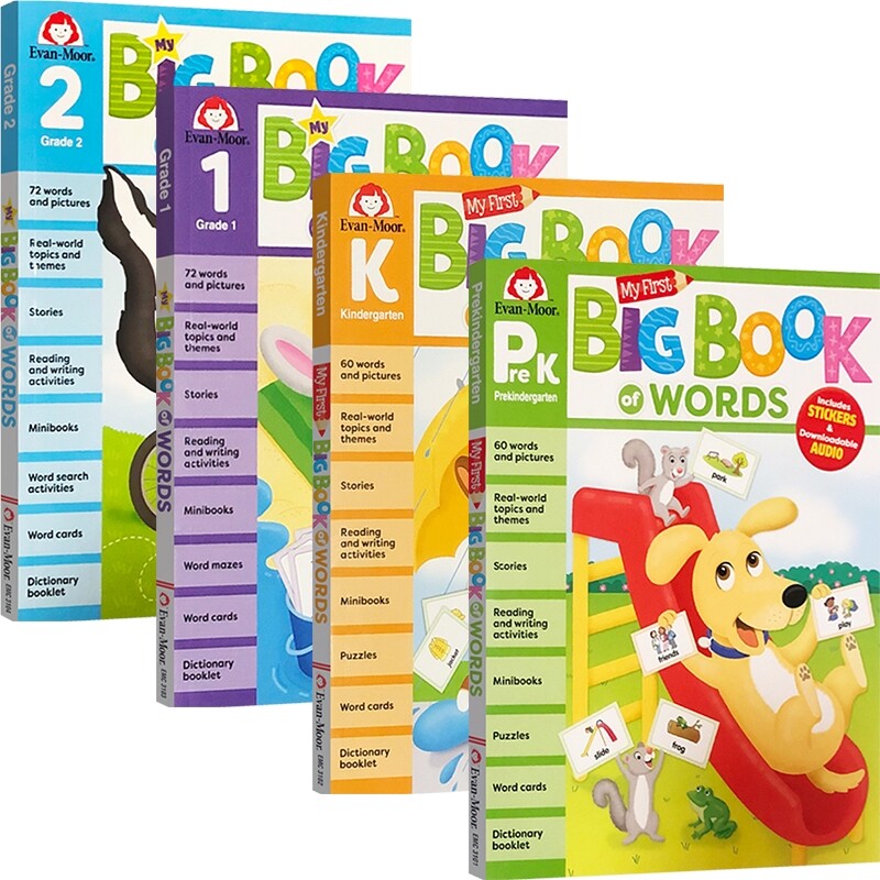 Evan-Moor My First Big Book of Words PreK-2 少儿英语启蒙我的第一本单词大书4册套装美国加州教辅 英文原版进口图书
