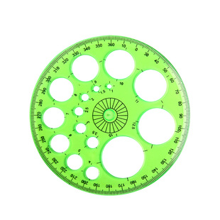 全圆量角器仪画圆模板测量仪绘图设计模板尺格子尺半圆角度尺家具建筑圆形设计模版尺大学生圆弧度量角设计尺
