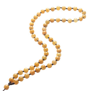 天然黄龙玉翡翠玉坠绳玉珠项链石英岩玉挂绳男女款高档黄金毛衣链