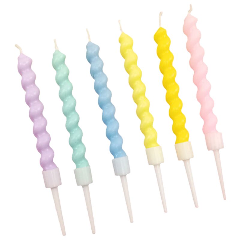 生日蜡烛独立包装扭扭彩色蜡烛