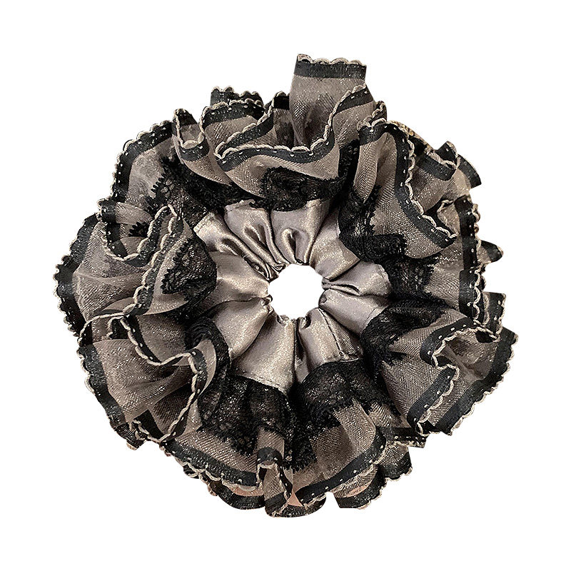 性感又迷人~灰黑系朵气质发圈女扎头发饰高级感洋气韩国时尚头绳