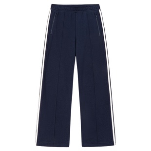 超级安踏女子复古条纹针织长裤秋冬宽松显瘦休闲裤卫裤162618305U