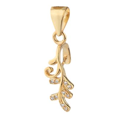 庭祥凯S925纯银花草玉夹扣DIY吊坠扣头 女坠托银扣头镶嵌玉石翡翠