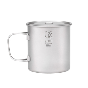 KEITH铠斯折叠钛杯便携式户外杯子纯钛水杯茶咖啡口杯露营单层杯