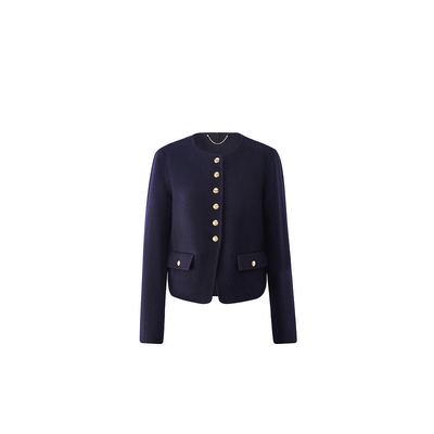 OCHIRLY欧时力 澳进口美丽诺羊毛双面呢小香风外套女2024秋冬新品