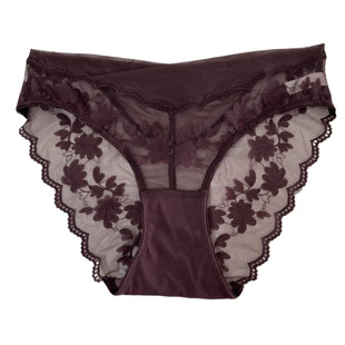 法式性感提花蕾丝内裤女网纱纯欲速干透气包臀无痕镂空低腰三角裤