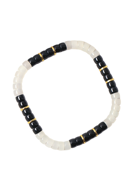 天然和田玉白玉搭配老油青原创四方手链手串 男女款玉石饰品