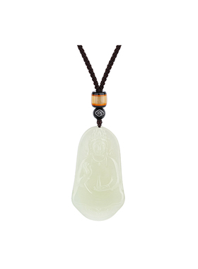 和田玉精雕观音吊坠女款