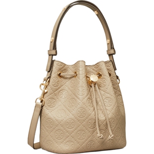 【礼物】TORY BURCH 汤丽柏琦 T MONOGRAM 斜挎水桶包 175473