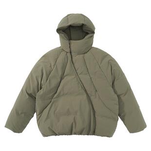 Mentmate 25AW 秋冬设计感小众斜拉链连帽棉服男宽松个性纯色棉衣