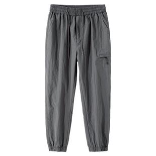 班尼路SK休闲裤男士新款百搭束脚运动工装夏季薄款冰丝速干长裤YS