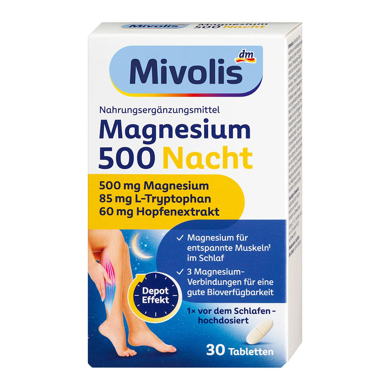 德国Mivolis镁500mg夜间缓释片