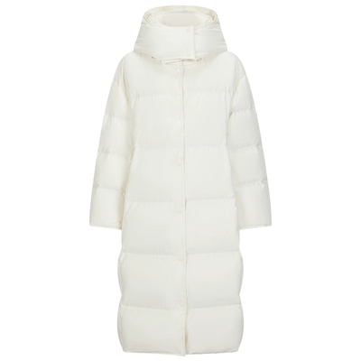 云朵羽绒丽雪LEISURE90%白鹅绒过膝加厚2024冬季连帽羽绒服外套女