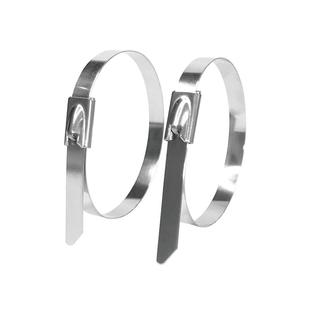 自锁式304不锈钢扎带100条4.6mm钢丝盘带金属铁扎丝抗风化拉紧器