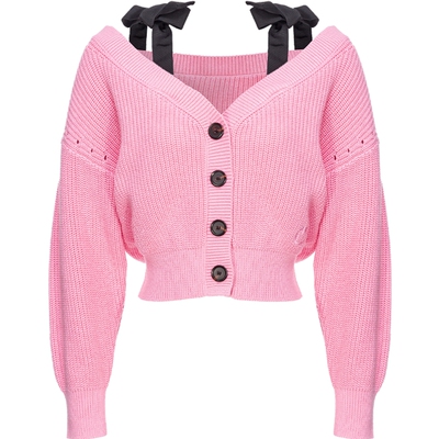 女装肩部系带针织开衫