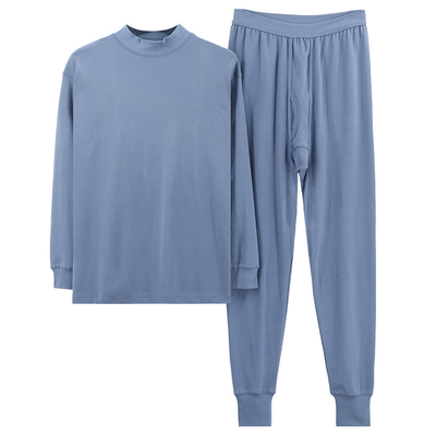 中老年人男纯棉加肥秋衣秋裤套装