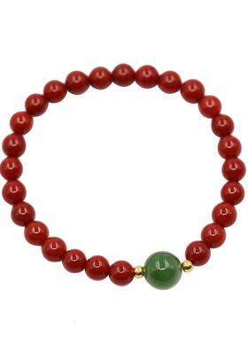 见欢喜南红玛瑙猫眼碧玉手链