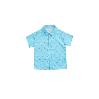 whitewheat纯棉休闲夏季短袖衬衫