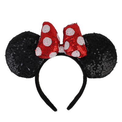 波点亮片蝴蝶结米妮头箍