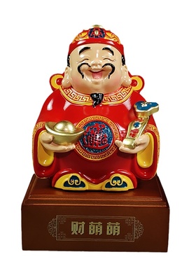 树脂招财办公室客厅财神爷摆件