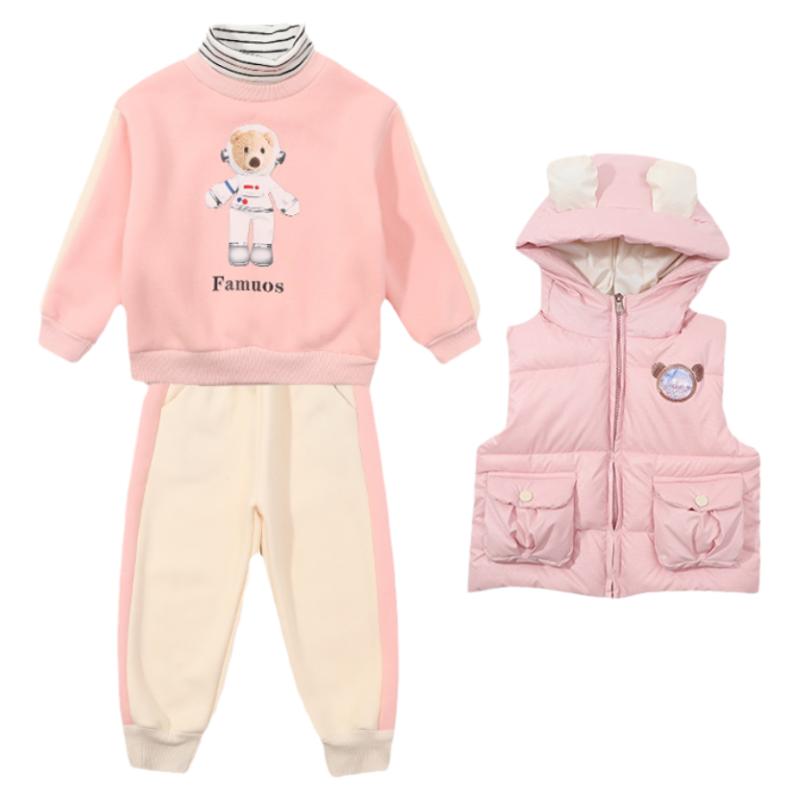 儿童装女童冬装套装女宝宝衣服女孩6棉衣1周岁半5秋2到3岁小孩4多