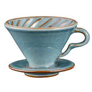 Brewista手冲咖啡过滤杯 冰晶蓝裂纹陶瓷锥形v60螺旋滤杯 礼盒装