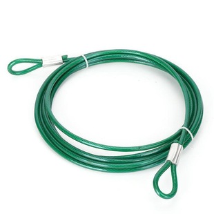 钢丝绳锁304不锈钢 钢丝绳防盗锁链包胶压制电瓶车锁行李箱头盔锁