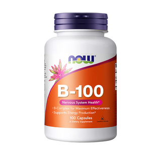 NOW诺奥B族维生素B100mg胶囊复合多种B2/B6/B12毫克含生物素肌醇