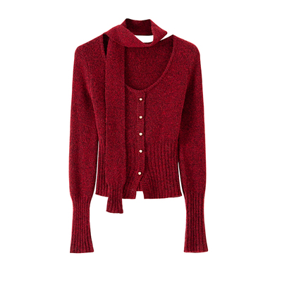 BANANACICI套头针织衫配围巾