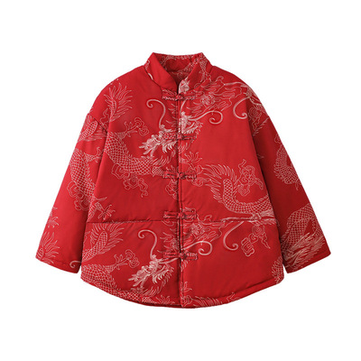 男童冬季红色保暖汉服