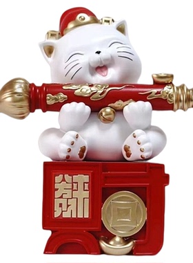 收银台招财猫摆件国潮乔迁开业礼物新中式客厅玄关公司前台装饰品