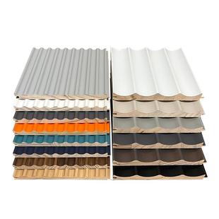 实木波浪板装饰板半圆实木格栅板背景板生态木长城板圆弧形护墙板