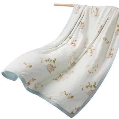 可优比竹棉纱布新生夏季婴儿盖毯