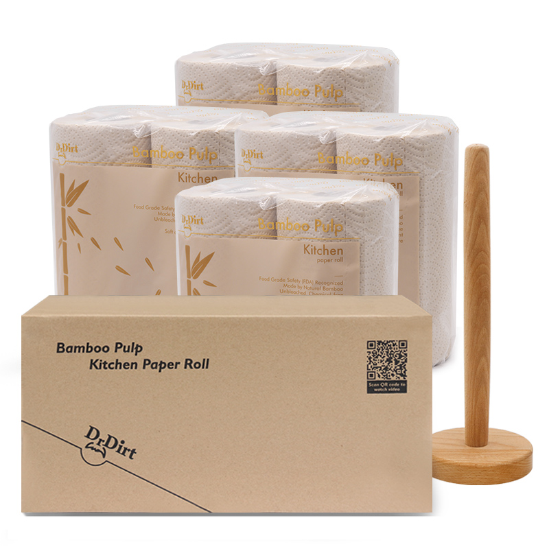 Dr.Dirt竹浆厨房纸巾家用用纸卷纸吸油吸水纸油炸专用纸餐巾纸6卷
