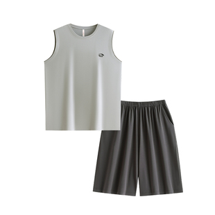悦内睡衣男士夏季夏天莫代尔无袖背心短裤家居服男款冰丝凉感大码