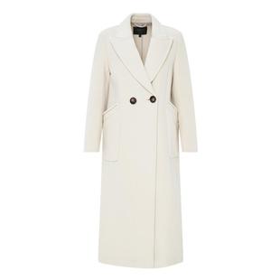 莱芙·艾迪儿冬季新款绵羊毛大衣廓形翻领中长款显瘦大衣毛呢外套