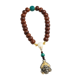 老凤眼菩提子手持手串男女文玩配饰包浆成品盘玩佛珠精品财神吊坠