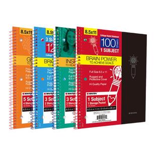 KAISA灵感系列线圈本美式复古分栏单科目笔记本大学生考研美国活页本A4加厚ins风高颜值花卉星宇凯撒本子