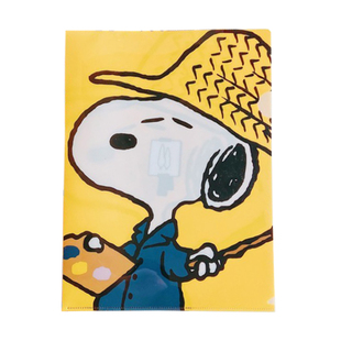 一份5个 M家可爱史努比PVC文件夹A4单片L夹半透明资料试卷夹套