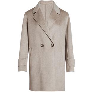 LANDI蓝地97山羊绒奶茶色一手长高级感气质毛呢外套大衣女冬新品