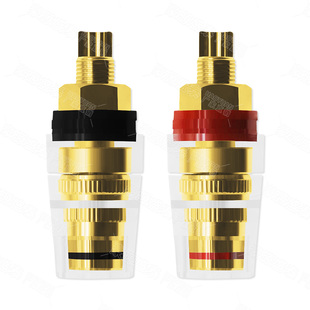 8mm发烧功放音响大号透明接线柱M8纯铜水晶接线柱喇叭4mm香蕉插座