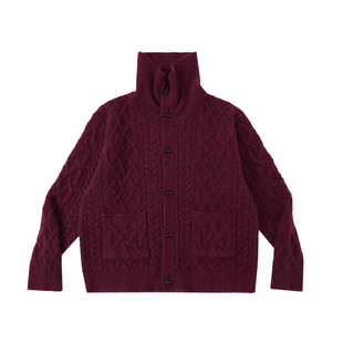 LR MADE 25AW 圣诞系列 进口绵羊毛 成衣600g 绞花针织开衫毛衣