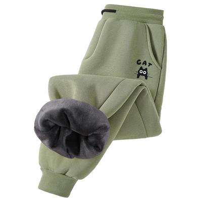 NN真维斯加绒裤子男款秋冬季加厚保暖休闲长裤青少年宽松收脚裤潮