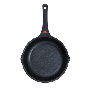 国内少见 28CM蓝钻耐磨不粘平底锅加加高煎锅电磁炉燃气灶通用