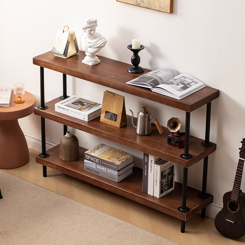 实木搁板架多层货架鞋架简约落地隔板收纳架陈列原木置物架花架子