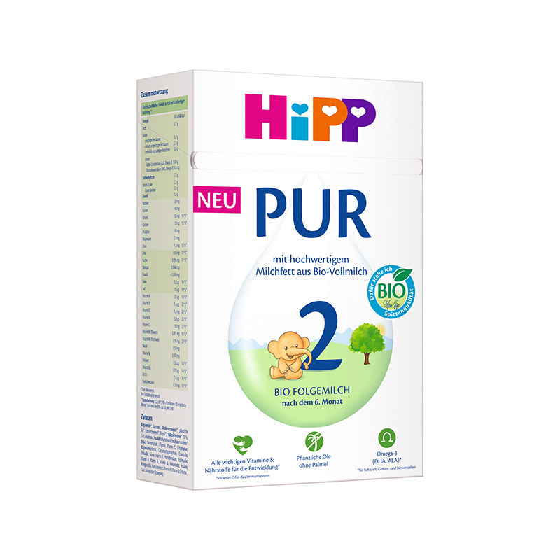 HiPP/喜宝 德国至纯PUR有机版宝宝牛奶粉 500g/盒 2段(6个月以上) 奶粉
