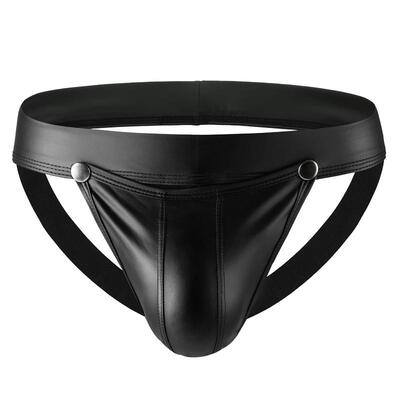 男士性感开档内裤低腰运动后空双丁裤高叉紧身三角皮裤个性特色