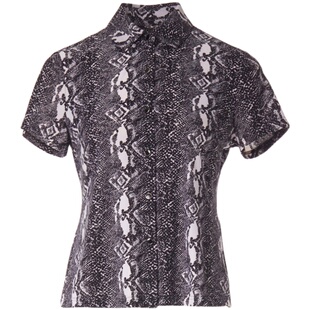 贝特如中年女装休闲衫上衣新款妈妈夏装短袖印花衬衫显瘦