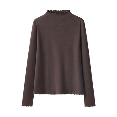 都市丽人德绒打底衫女木耳边内搭