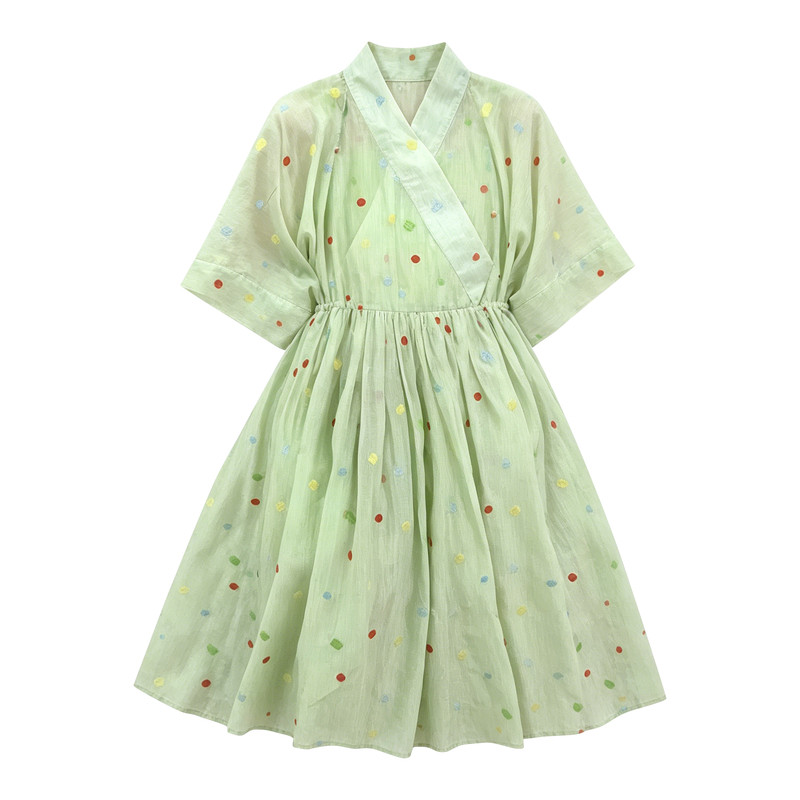 夏季改良汉服交领汉元素连衣裙